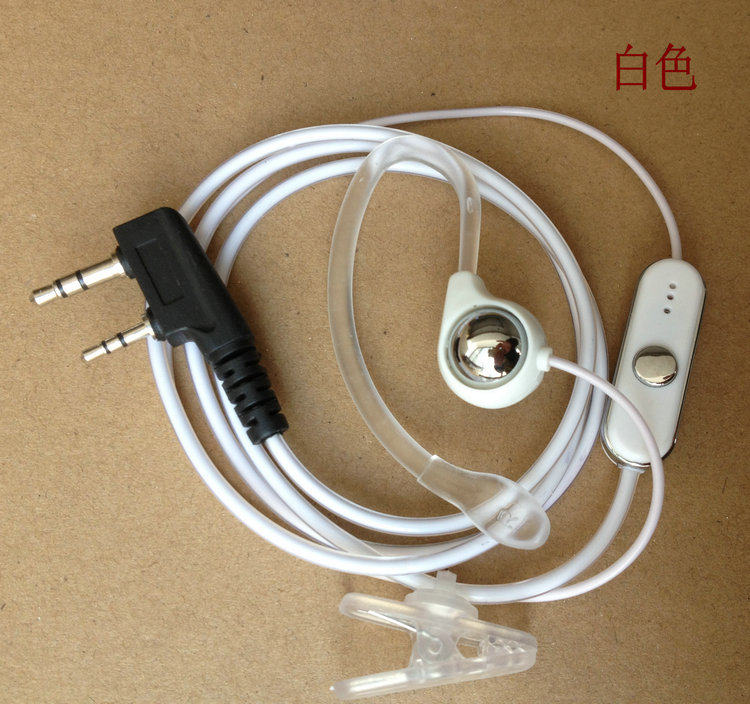 对讲机耳机 新款舒适时尚 耳麦线透明水晶国产通用K头 专用耳机线