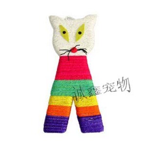 剑麻猫抓板猫咪猫玩 猫头猫抓板平板猫带挂绳 耐抓耐磨耐用猫玩具