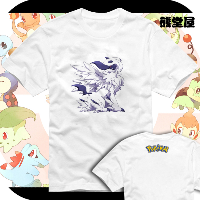 口袋妖怪XYmega进化百万进化超强灾兽mega阿勃梭鲁衣服短袖T恤