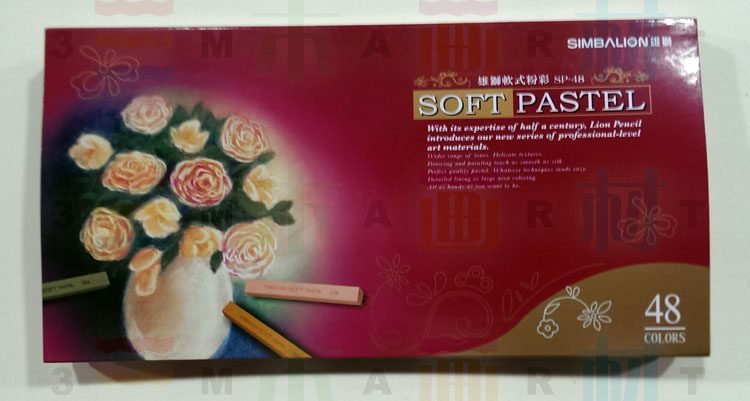 台湾雄狮牌粉彩 48色套装粉彩棒 色粉笔 软式粉彩 色粉棒 粉彩笔
