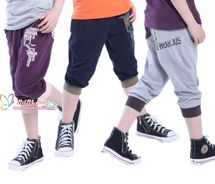 加肥加大中大童针织中裤 特价 男童纯棉运动七分裤 夏季 新款