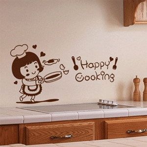 953高品质一代墙贴 厨房贴 可爱卡通煮饭妈妈壁纸贴纸