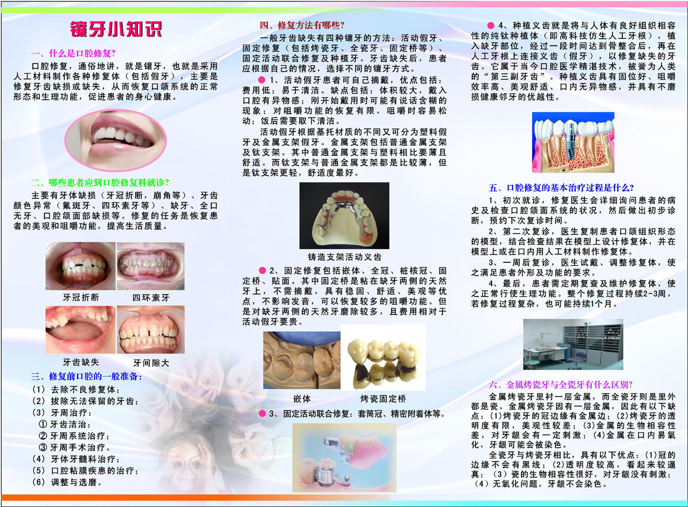 645海报印制海报展板素材236口腔修复蓝色种植牙宣传单1
