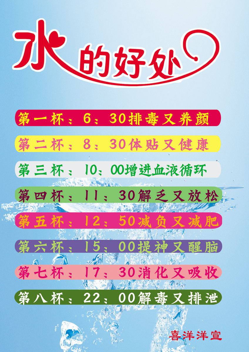 611海报印制海报展板素材679水的好处美容院宣