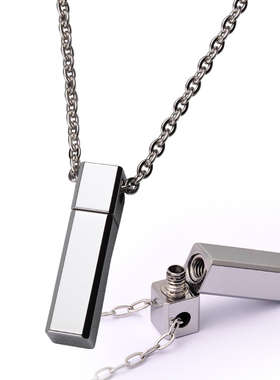 香水瓶男士钨金项链吊坠