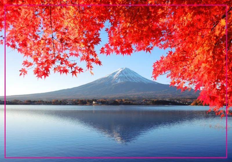 世界著名景点日本富士山冰箱贴旅游磁贴 红色枫叶 特色纪念品5596