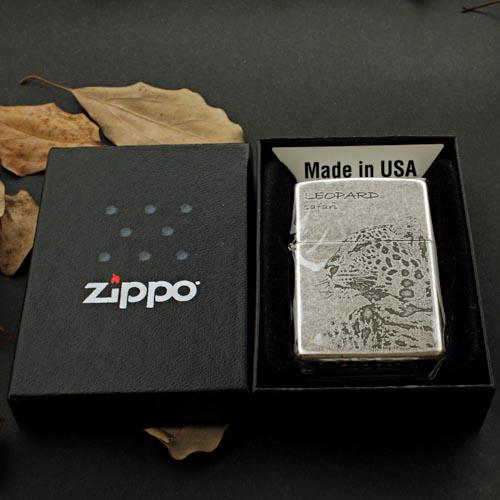 美国原装正品 ZIPPO打火机 两面深雕 古银豹子 专柜正版ZP 限量版