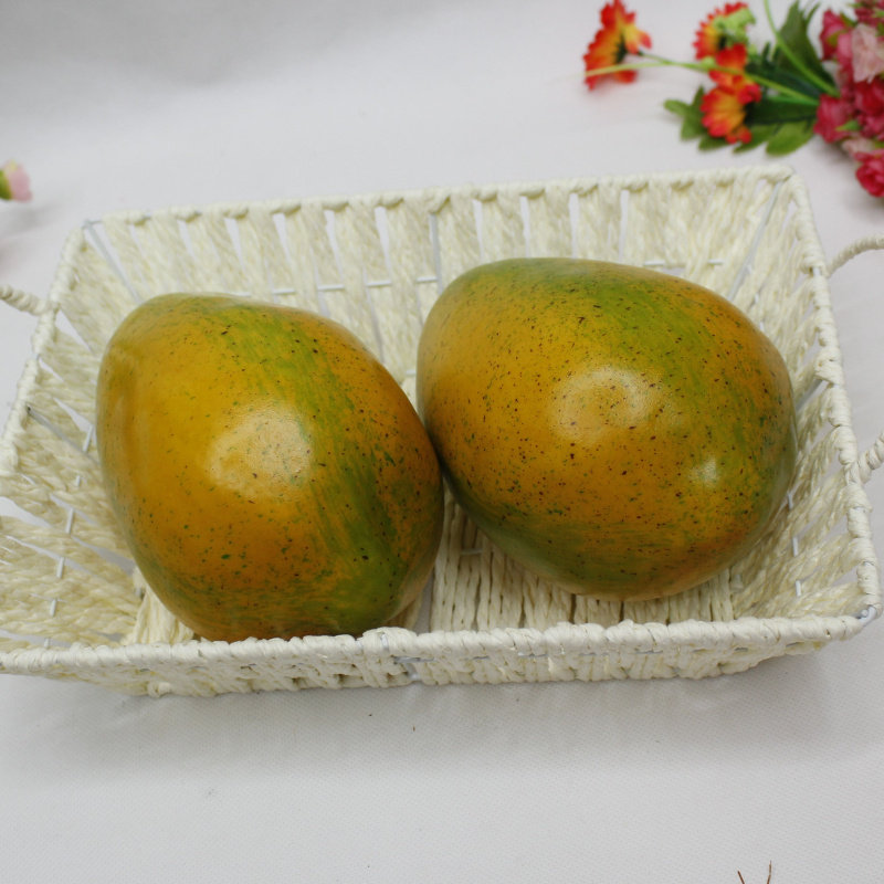 高仿加重水果 手感夏威夷 假木瓜模型 仿真水果装饰品