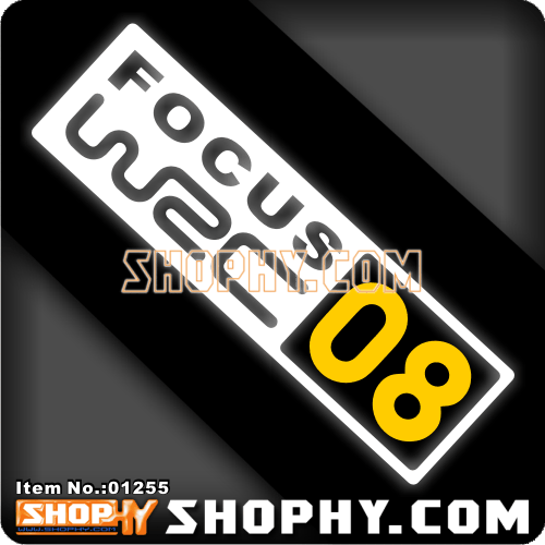 汽车贴纸3M反光贴01255WRC福特福克斯FOCUS号码牌号码可改