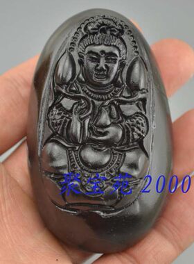 天然玉石砭石观音手把件玉石手抓件 玉把件
