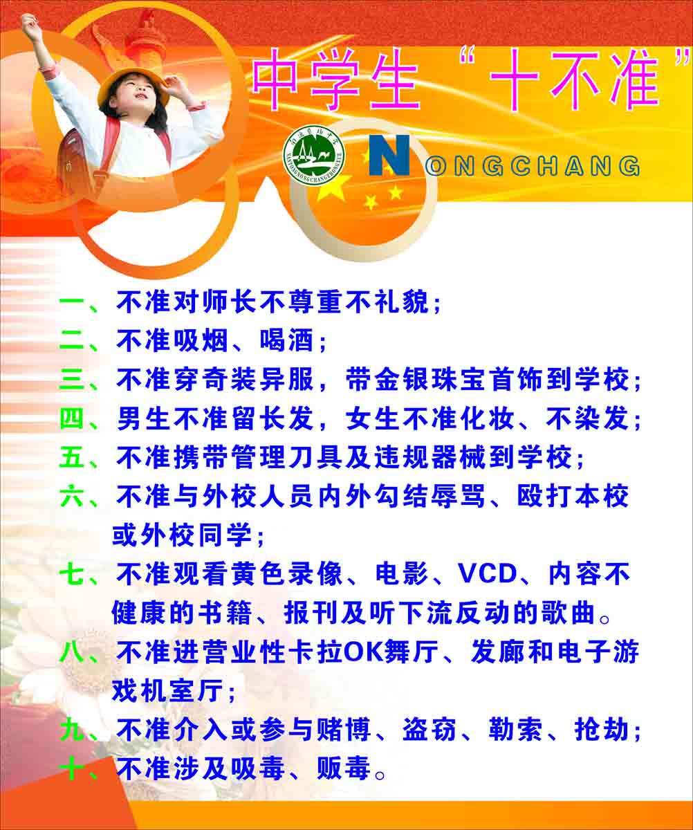 海报印制209海报展板素材(制作)4295中学生十不准