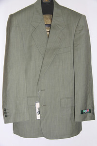 冲钻特价西服 绅士正装西装人字纹橄榄色90%羊毛大码 清仓价