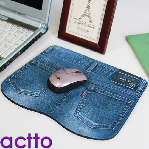 actto可爱牛仔鼠标垫加厚布垫