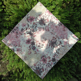 韩式森林系温淡红石莲，棉麻纱小方巾，头巾小围巾帕{面前的月亮}