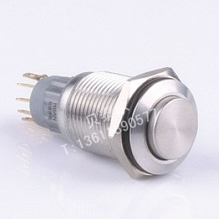 【红波按钮】HBS2GQH-11(LAS2GQH-11)系 16mm高平形 金属按钮开关