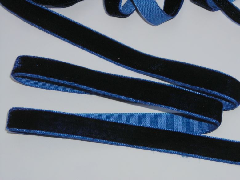 DIY花边  1CM宝蓝色丝绒带/10MM天鹅绒带/发饰蝴蝶结带