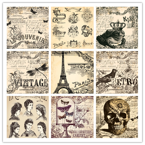 矢量设计素材 欧美复古印刷风格背景图案元素模板 EPS源文件 17P