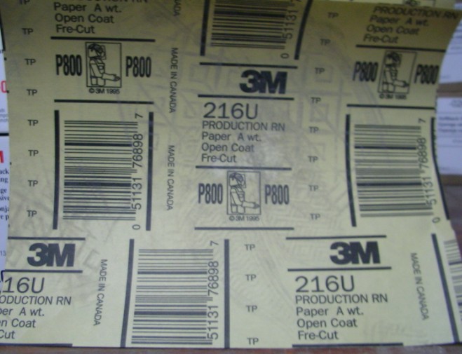 3M216UP800号黄色干磨抛光砂纸 3M钢砂 抛光打磨砂纸