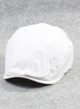 男女夏天英式休闲白色鸭舌前进帽