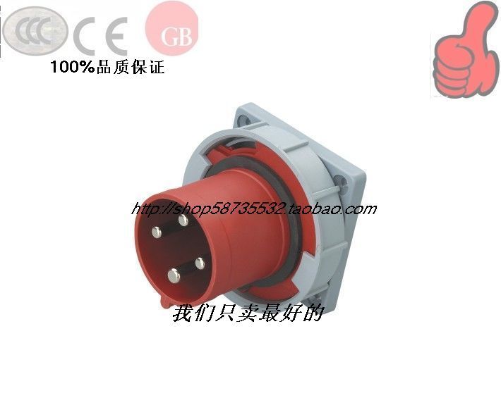 尼龙工业插头插座 国际CE安全认证。本产品与国际上其它厂商同类型号的元器件兼容互配，是完全代替电动机插头、插座的新型接插装置。IS60309系列  63A/125A 4芯器具公插