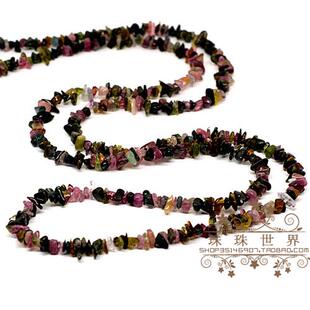 珠珠世界散珠diy饰品配件 碧玺随形散珠4-6mm 一条44厘米