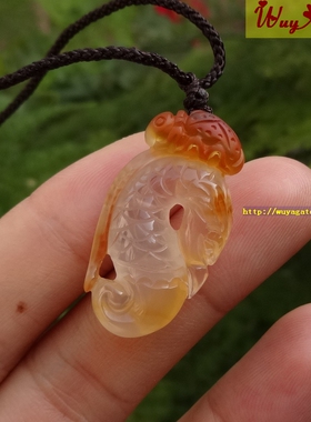 无烧冰彩玉髓玛瑙富甲一方小吊坠