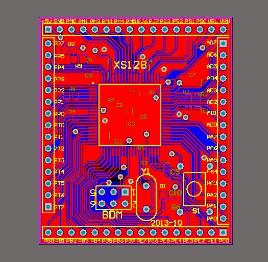 MC9S12XS128MAA最小系统pcb XS128智能车设计XS128飞思卡尔 QFN80 - 实物图