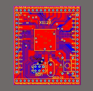 MC9S12XS128MAA最小系统pcb XS128智能车设计XS128飞思卡尔 QFN80