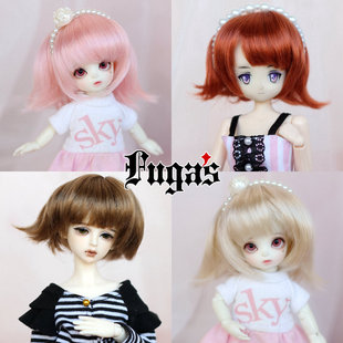 1/12 12分BJD假发.仿马海毛.万能造型短发(5色).xaga.dk.ob.兵人