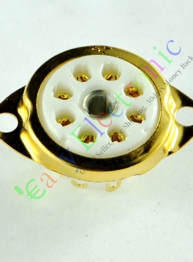 GZC8-Y-9-G八脚陶瓷电子管镀金管座适ECC40 AZ41 EF40 EF41 EL41
