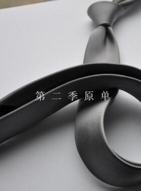 外贸原单100%真丝领带窄款银色