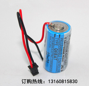 。原装正品 Mitsubashi Q6BAT/CR17335SE-R 3V 三菱PLC专用锂电池