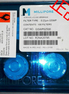 GSWP02500密理博millipore混合纤维素酯滤膜0.22um,25 mm