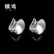 Hong 925 Silver jewelry, silver Thailand Bangkok Korean version of Silver earrings and old silversmiths hand-drawing drop female ear clip