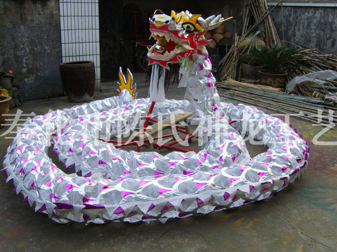奉化布龙大银龙 民间舞龙舞狮 专业龙头 龙灯 舞龙道具制作