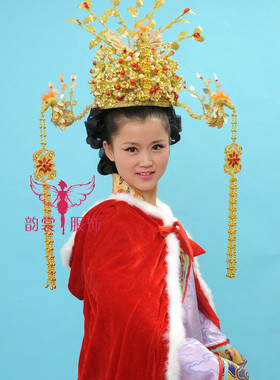 汉服唐装风贵妃古代头饰新娘凤冠