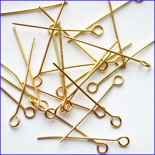 DIY饰品配件 纯铜镀24K金白金 9针九针 22/50mm 保色一年 单个装