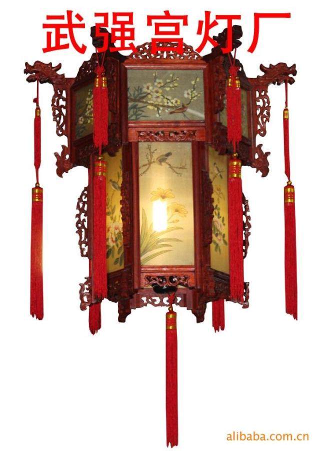 中式宫灯中式灯具古典宫灯手绘仿古宫灯木制宫灯客厅精雕花梨色