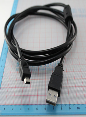 黑色全铜 USB转5P线 USB公转T型 USB转T型线 USB线