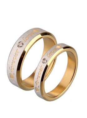 永恒钛钢韩版时尚男士情侣对戒