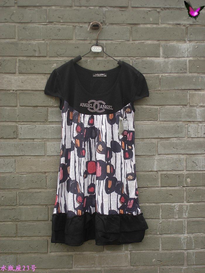 春夏薄款印花拼接雪纺宽松大摆中长款针织衫短袖T恤清仓特价,女装/女士精品,T恤,淘宝优惠券,粉丝福利购,淘宝优惠卷