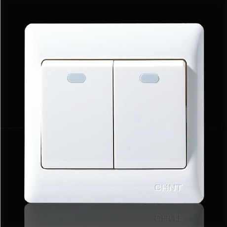 正泰开关插座86型 NEW7G系列NEW7-G00300A二开单控开关 二联单控