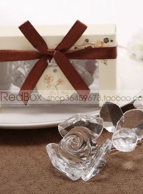 RedBox欧美婚礼用品 实用结婚回礼 创意日用摆件礼品 水晶玫瑰花