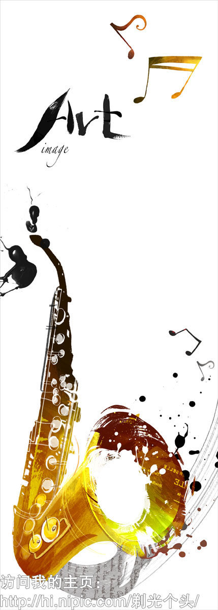 537海报印制海报展板素材192萨克斯插画 个性定制