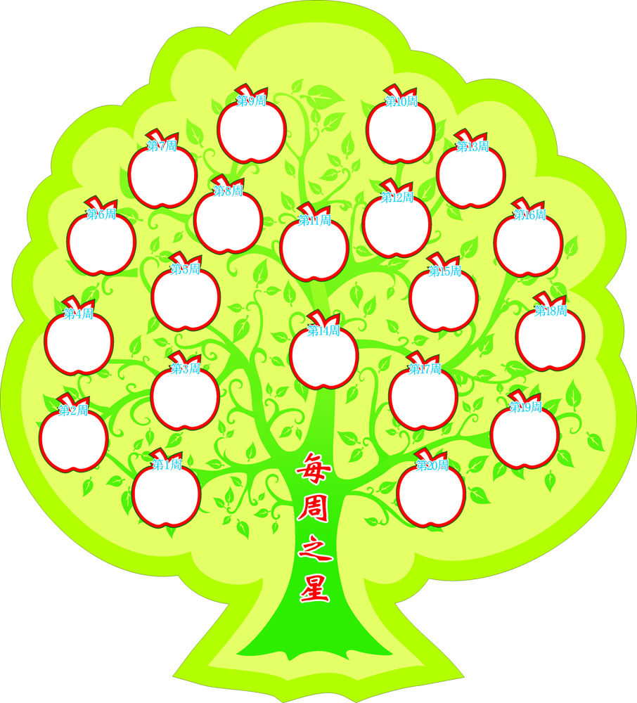 697海报印制展板贴纸挂图画写真喷绘464每周之星苹果树