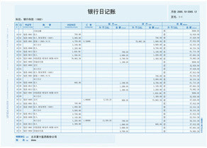 用友银行日记账a4外币明细账
