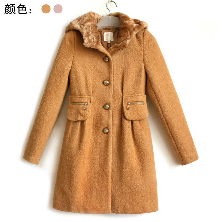 国内撤柜甜美圈圈呢保暖羊毛外套
