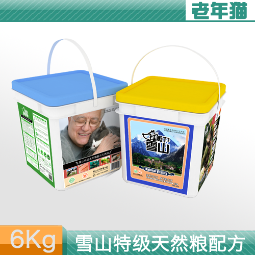 钙美力雪山系列天然粮/老年猫专用配方猫粮6kg桶装