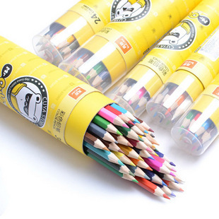 真彩桶装六角形学生彩色铅笔