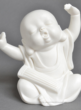 弹琴陶瓷装饰品小摆件